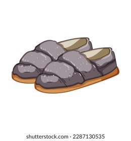 home man slippers cartoon. comfortable male, pair footwear home man slippers sign. isolated symbol vector illustration