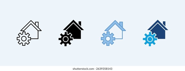 Home Management outline icon vector illustration
