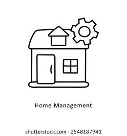 Home Management Vector Outline icon style illustration. EPS 10 file