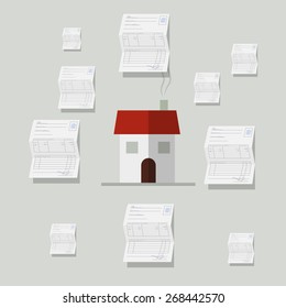 Home with many bills around. All invoices must be paid in any home.