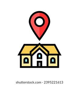 home map location color icon vector. home map location sign. isolated symbol illustration