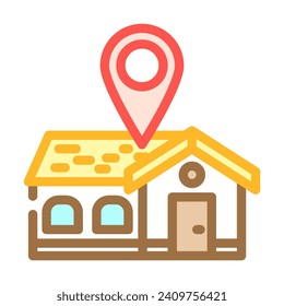 home map location color icon vector. home map location sign. isolated symbol illustration