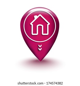 Home Map Location Icon isolated on white