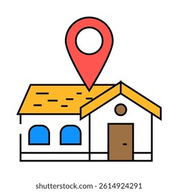 home map location line icon vector. home map location sign. isolated symbol illustration