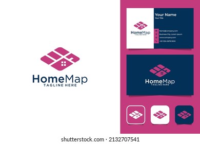 home map location logo design and business card