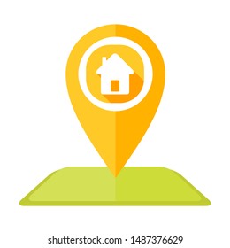 Home Map Pin icon vector Logo illustration and design.  A location navigation system concept element.  Can be used for web and mobile development. Suitable for infographic