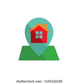 Home Map And Pin Logo Icon Design
