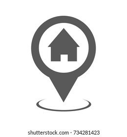 Home map pointer icon. Simple illustration of home map pointer vector icon black isolated on white background