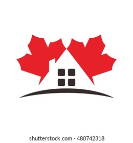 Home maple building logo template