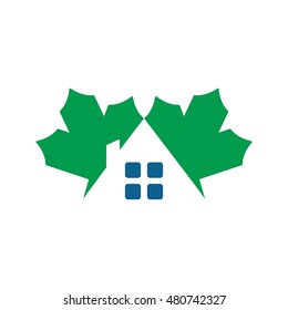 Home maple building logo template