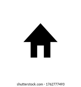 Home maps icon in black flat glyph, filled style isolated on white background