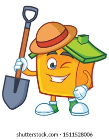 home mascot character design vector
