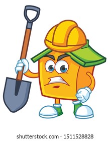 home mascot character design vector