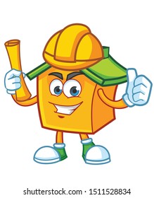 home mascot character design vector