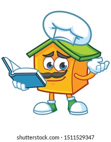 home mascot character design vector