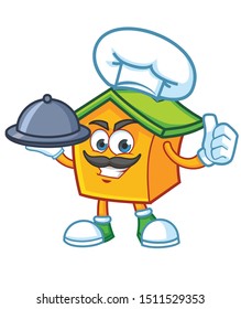 home mascot character design vector