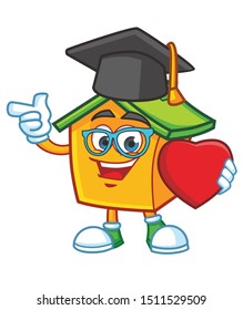home mascot character design vector