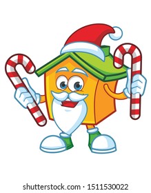 home mascot character design vector