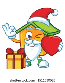 home mascot character design vector