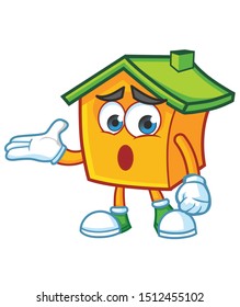 home mascot character design vector