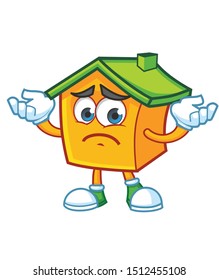 home mascot character design vector