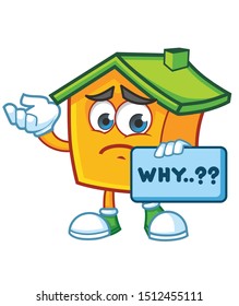 home mascot character design vector