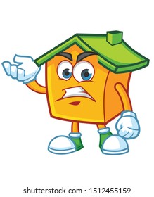 home mascot character design vector