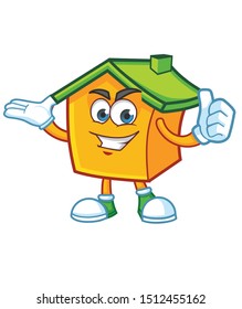 home mascot character design vector