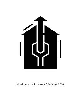 Home master black icon, concept illustration, vector flat symbol, glyph sign.