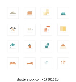 Home and material icons set.