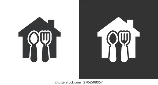 Home Meal icon. Solid glyph series icon