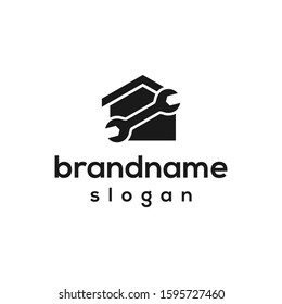 home mechanical logo design vector