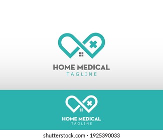 Home Medical Logo Helth Logo Creative Line Vecktor