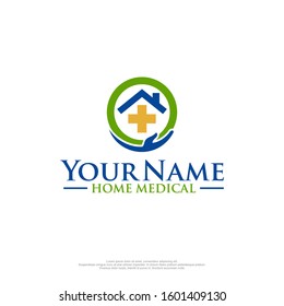 Home medical logo template with symbol of health