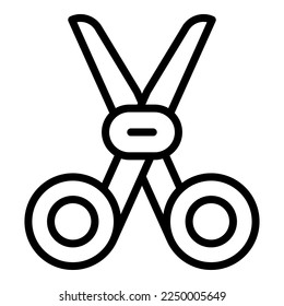Home medical scissors icon outline vector. Medicine cotton. Wool cosmetic