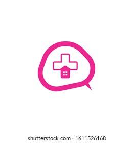 Home Medical symbol. Health Care icon. Nursing home.
