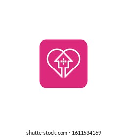 Home Medical symbol. Health Care icon. Nursing home