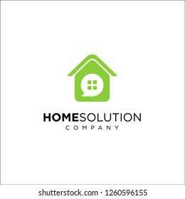 Home With message Icon Logo Design Template