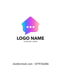 home message modern logo design