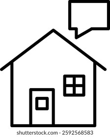 Home Message Vector Line Icon Design