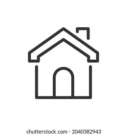 Home minimal line icon. Web stroke symbol design. Home sign isolated on a white background. Premium line icon.