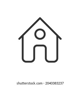 Home minimal line icon. Web stroke symbol design. Home sign isolated on a white background. Premium line icon.