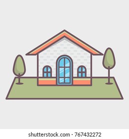 Home minimalist vector illustration