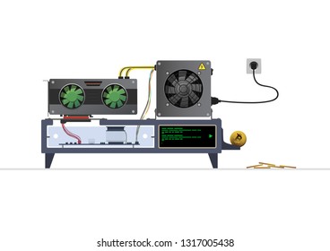 Home mining vector illustration