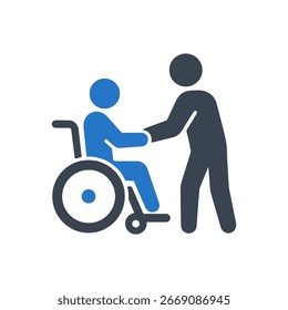 Support-Symbol für Heimmobilität einzeln auf weißem Hintergrund