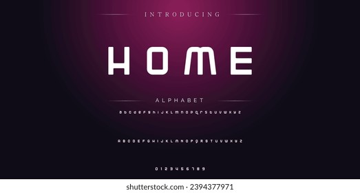 Home Modern Bold Font. Sans Serif Font. Regular Italic Uppercase Lowercase Typography urban style alphabet fonts for fashion, sport, technology, digital, movie, logo design, vector illustration