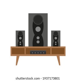 Home Modern Stereo Audio System Icon. Vector Illustration