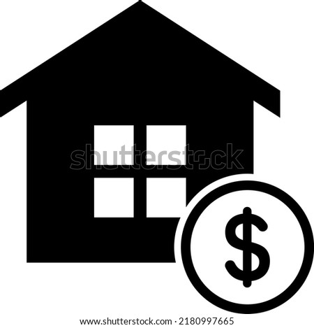 Home and money icon isolated vector illustration.