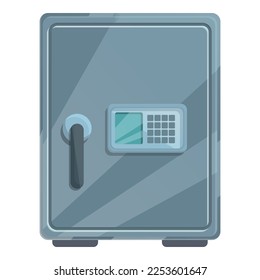 Home money safety box icon cartoon vector. Safe deposit. Secured money