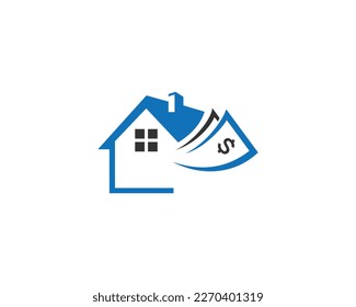 Home Money Symbol Business Logo Icon Design Template Vector Illustration.